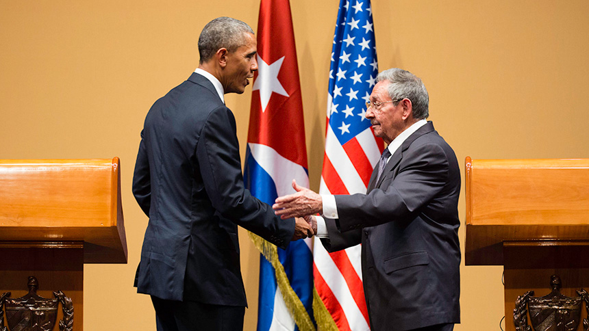 President Obama and President of Cuba Raúl Castro at their joint press conference in Havana, Cuba, Cuba, March 21, 2016. White House photo by Chuck Kennedy.