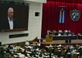 Kubas Präsident Miguel Díaz-Canel hält eine Rede vor dem kubanischen Parlament