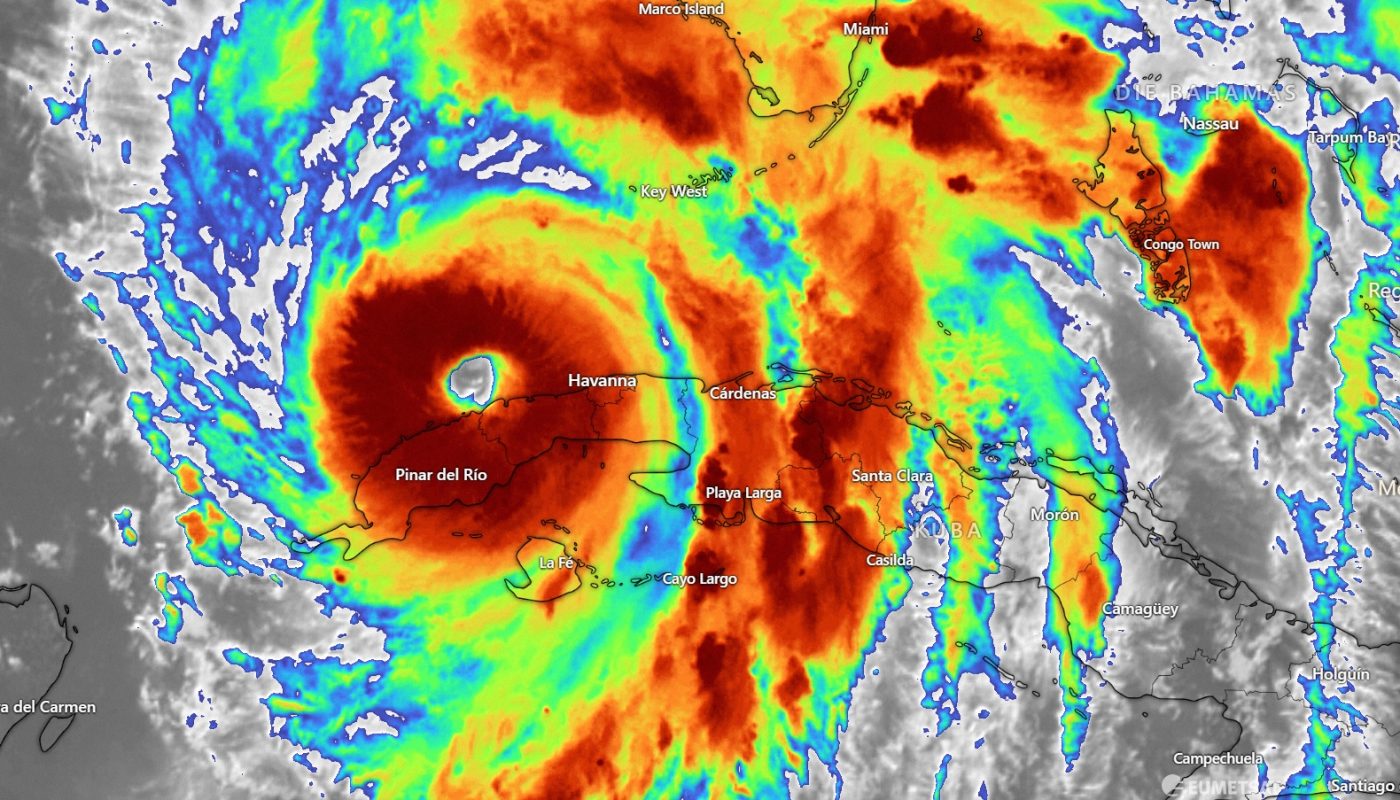 Infrarotbild des Hurrikan Ian