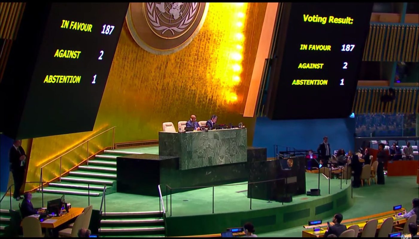 Die UN Abstimmung zur Blockade bei der UNO